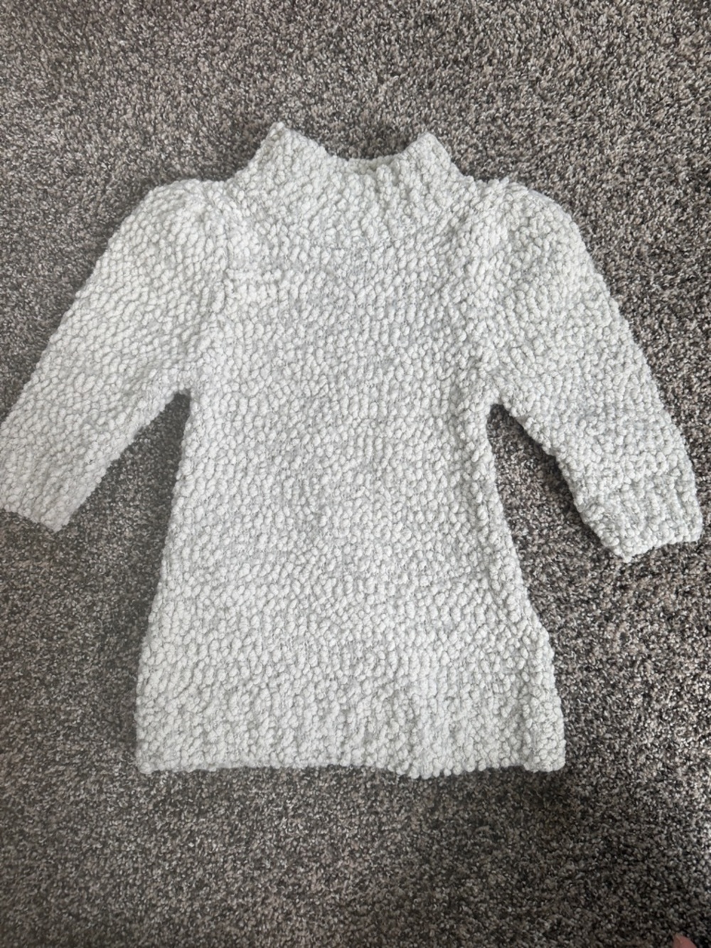 Cat & Jack Toddler Girl Cream & Gray Textured Turtleneck Sweater Dress 12-18mo